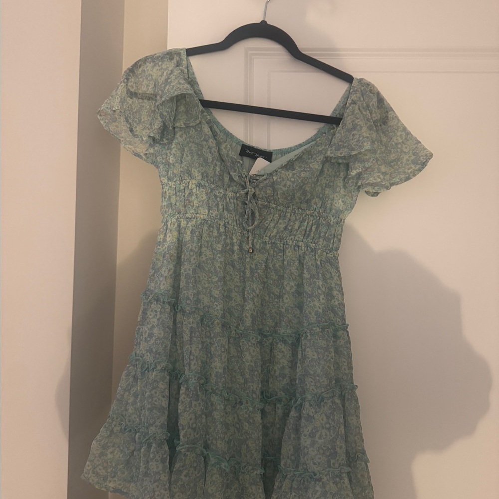 Floral Green Mini Dress